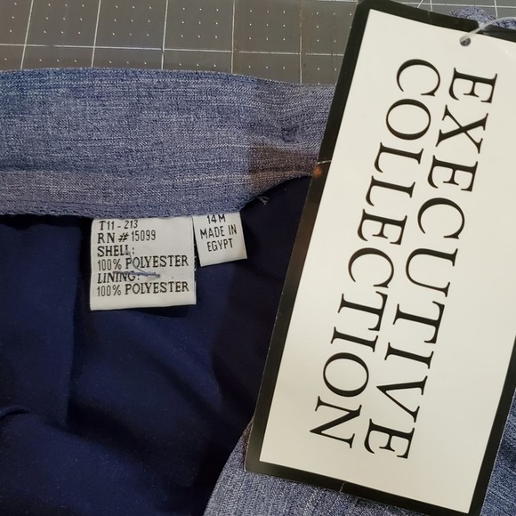 Vintage 90s Pencil Skirt Womens Size 14 Executive Collection Blue Career - Picture 9 of 9